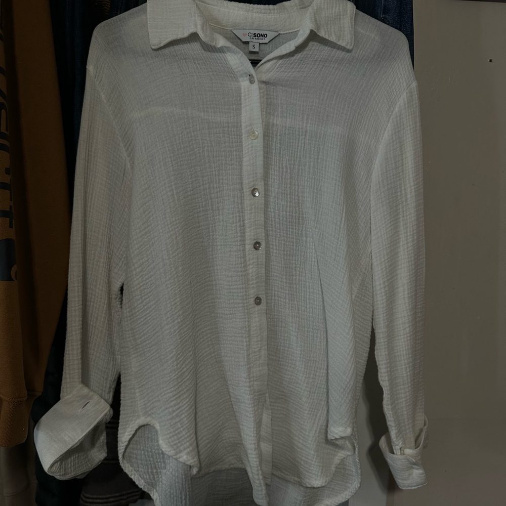 Sonoma Men's Casual White Button-Down Shirt